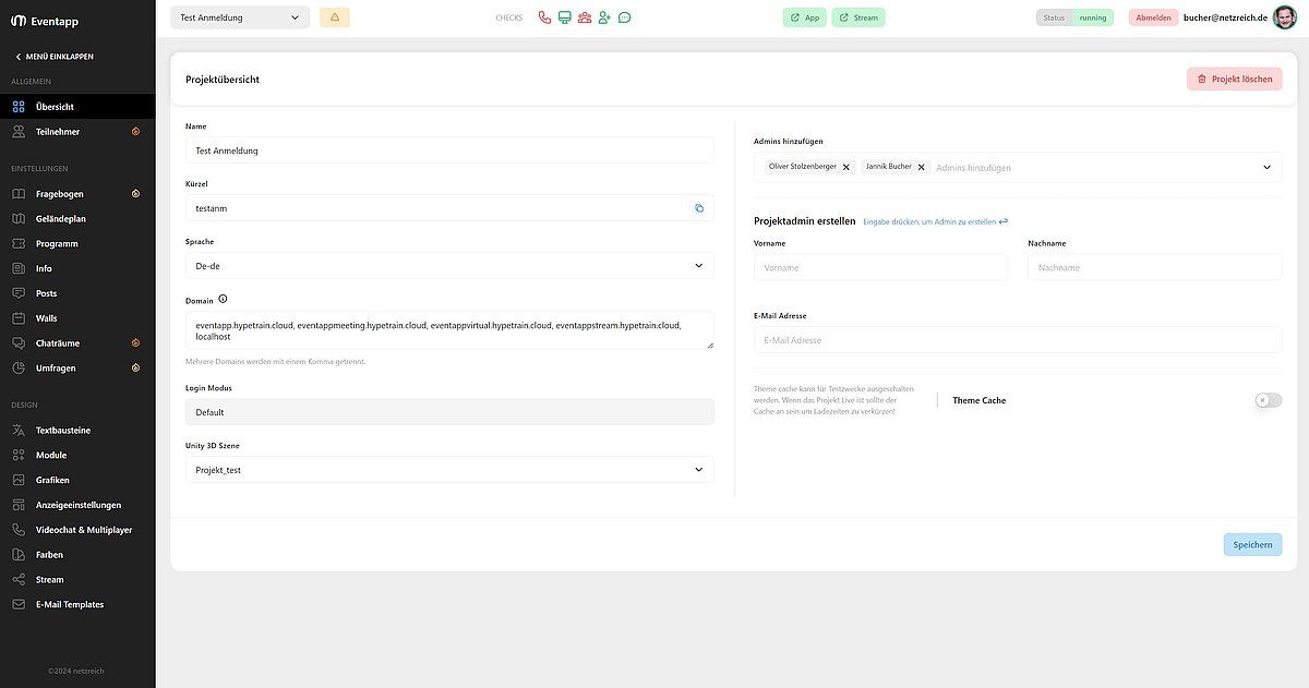 Umotions Backend im Browser