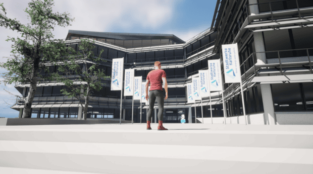 netmaxX Avatar vor Stadtwerke Gebäude